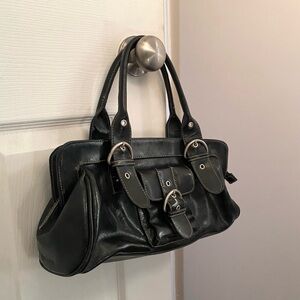 black y2k faux leather purse